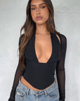 Autumn Fashion Deep V Neck Two-Piece Set