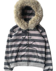 Vintage Striped Hooded Coat for Fall and Winter