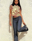 Trendy Short Sleeve Crop Top for Women