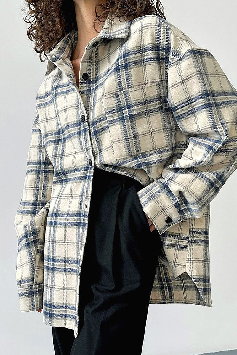 Retro Plaid Stylish Shirt for Women