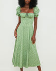 Summer Women's Floral Square Neck Puff Sleeve Dress