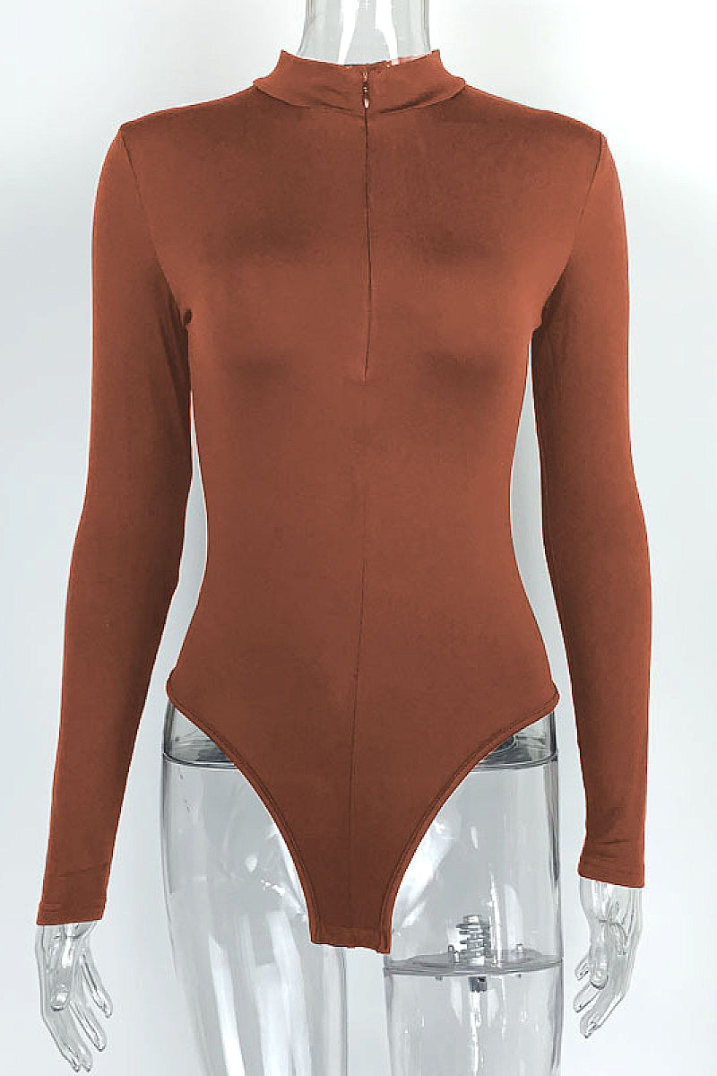 Spring Women's Sexy Slim Fit Zipper Bodysuit