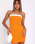 Chic Spring Casual Strapless Bodycon Dress
