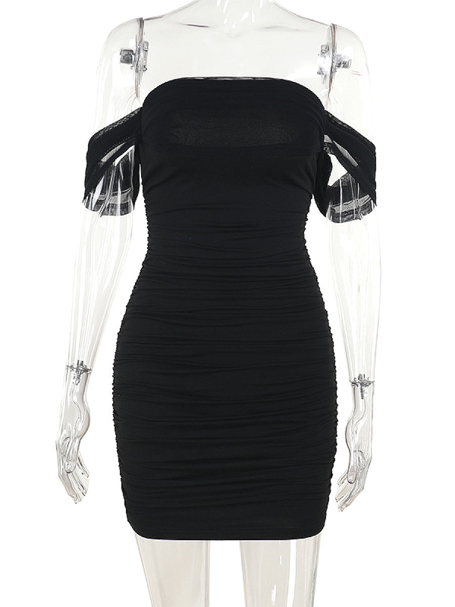 Elegant Off-Shoulder Dress with Ruffles