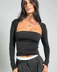 Trendy Long Sleeve Square Neck Top for Women