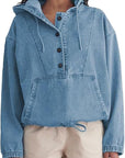 Fashionable Women's Denim Hoodie Jacket