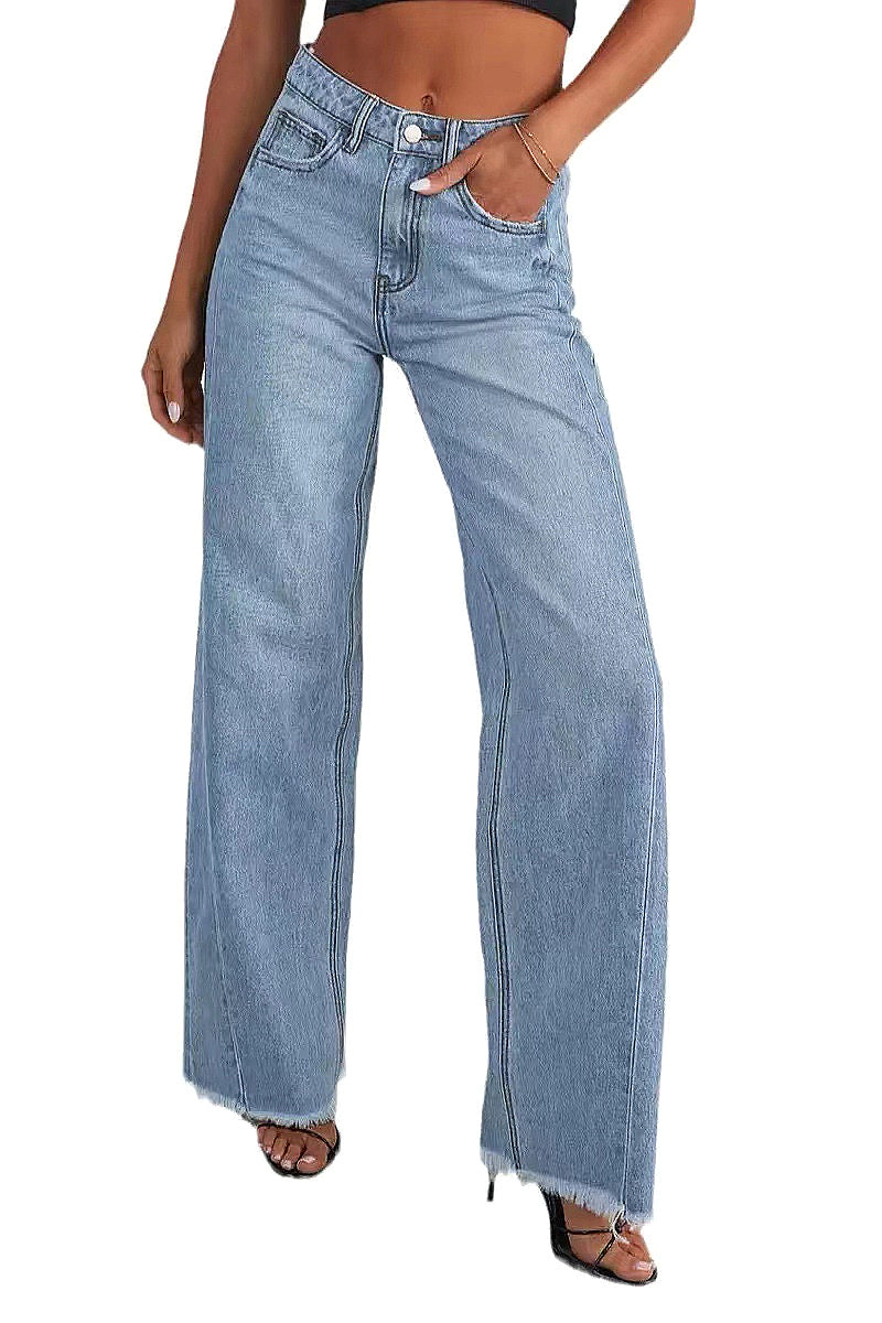 Vintage High Waist Straight Leg Jeans for Women