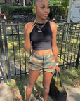 Summer Casual Camouflage Zipper Shorts for Women