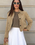 Chic Brown Suede Jacket for Women