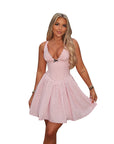 European Style Polka Dot V-Neck A-Line Dress