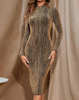 Elegant Long Sleeve Round Neck Dress for Women
