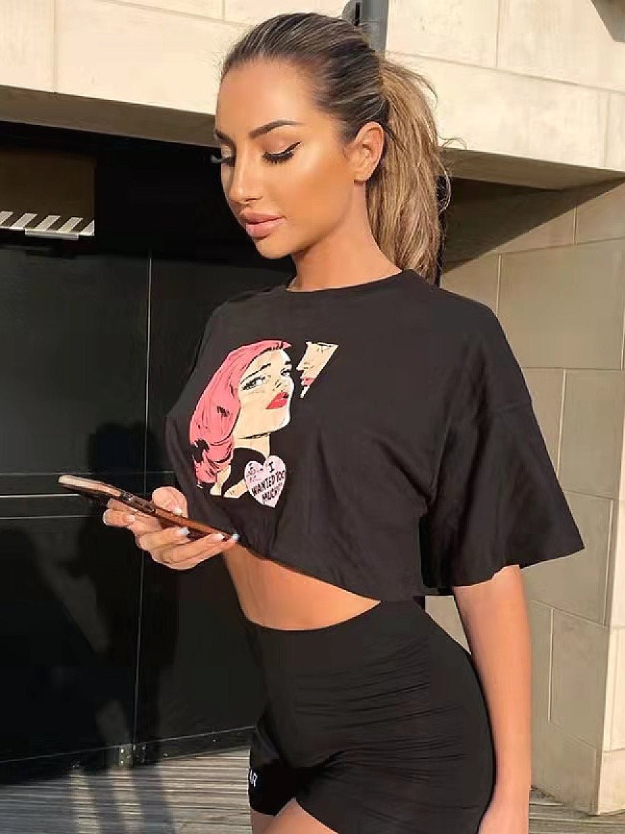 Trendy Short Sleeve Crop Top for Women