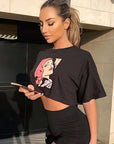 Trendy Short Sleeve Crop Top for Women