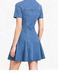 Casual Denim Dress with Button Closure