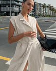 French Style Elegant Cotton Linen Dress