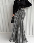 Trendy Color Block Flared Pants for Women