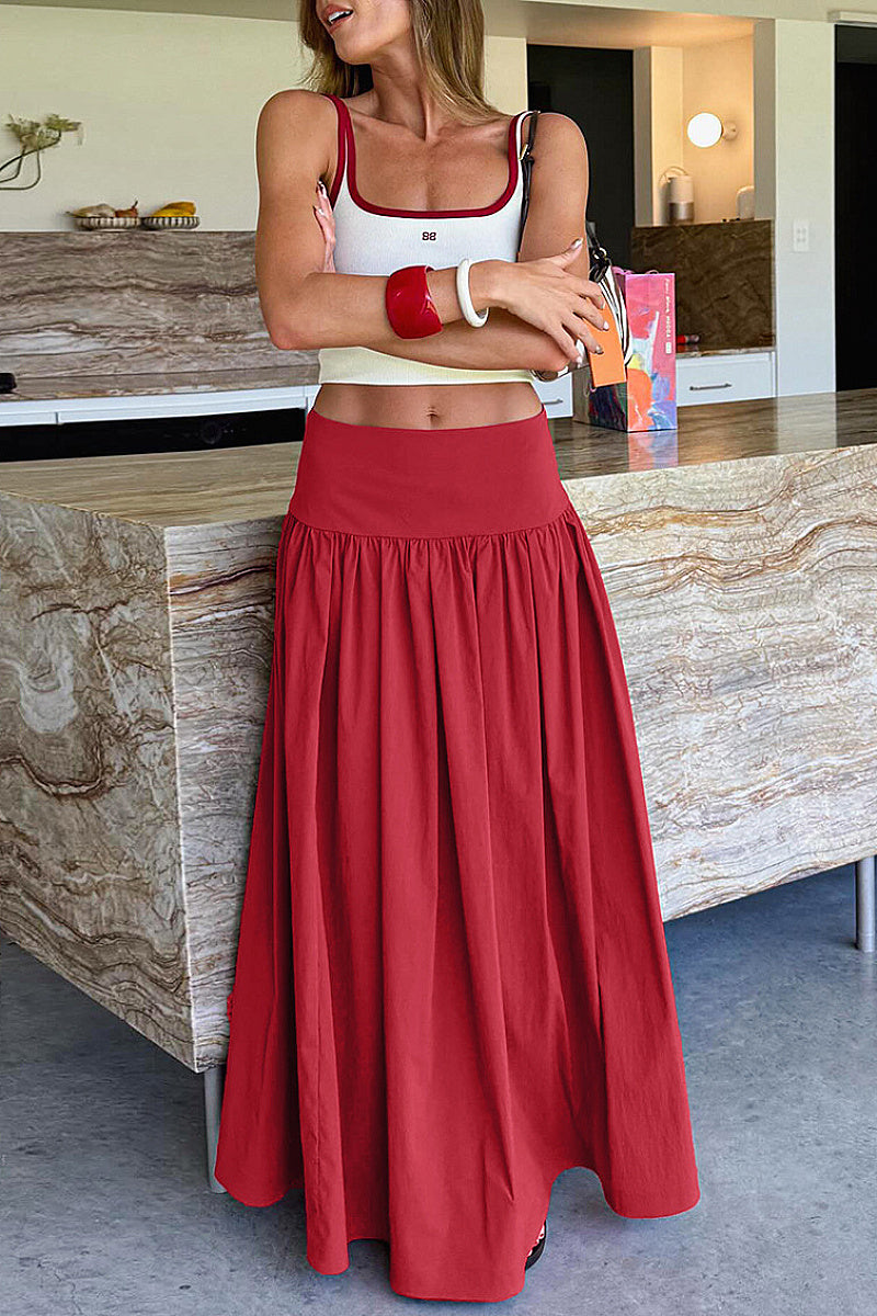 Elegant Pleated A-Line Skirt for Women