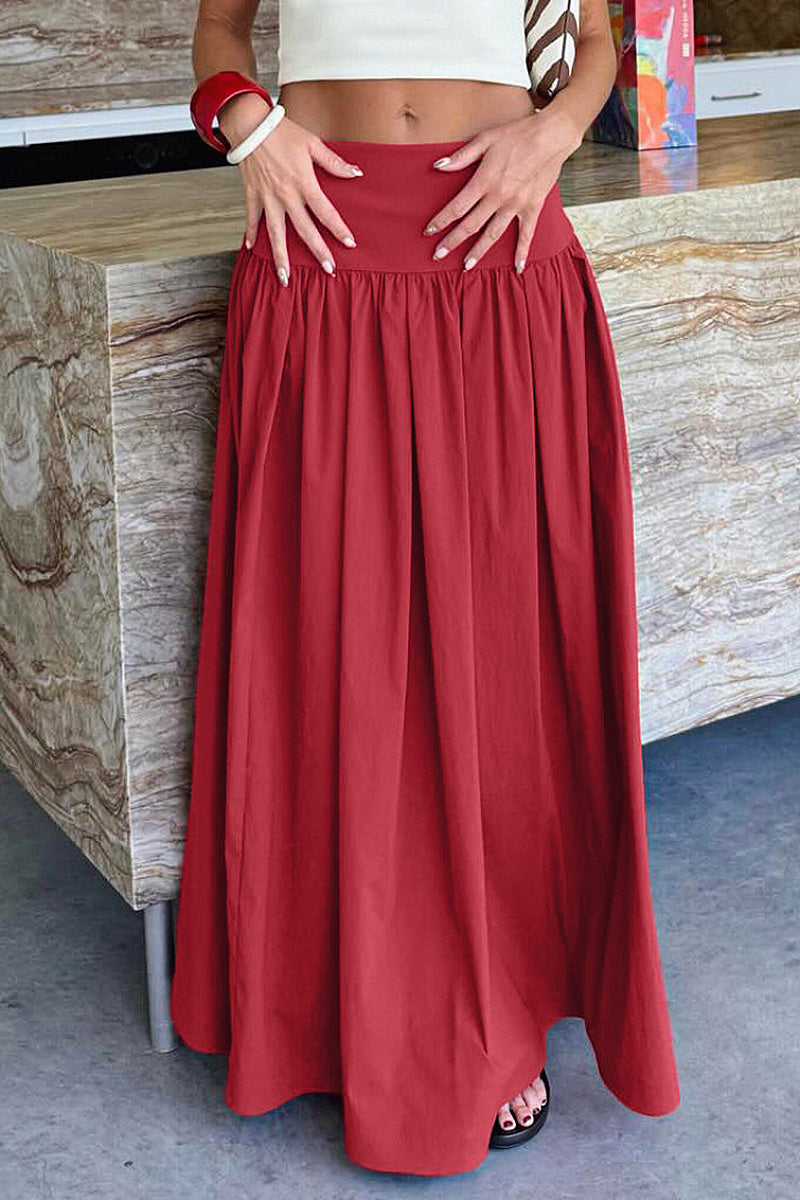 Elegant Pleated A-Line Skirt for Women