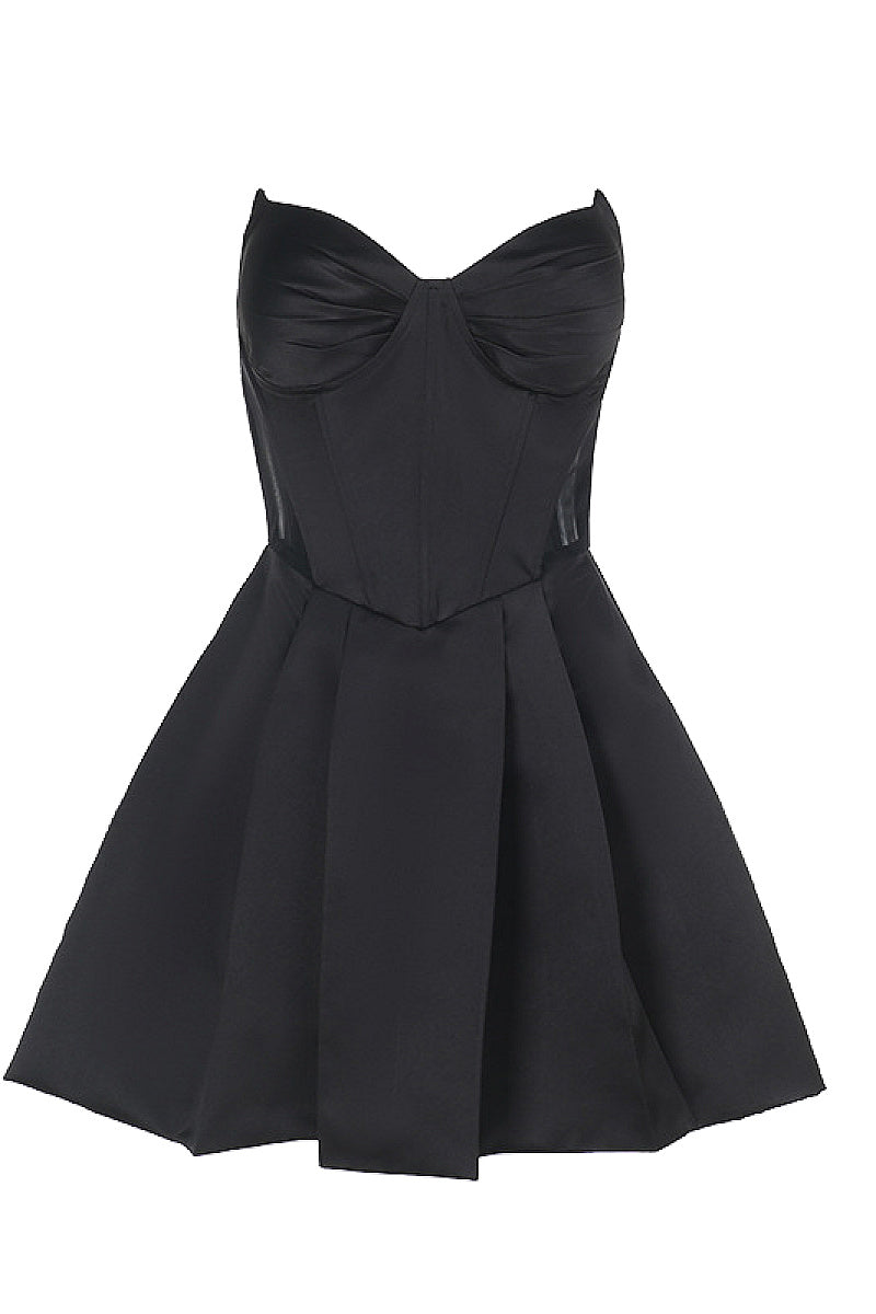Sexy Strapless Ruffle Skirt Dress