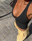 Chic Cross Back Halter Top for Summer