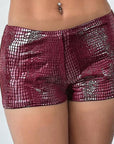Slim Fit Low Waist PU Leather Hot Shorts for Women