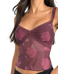 Sheer Floral Print Cami Top for Trendy Women