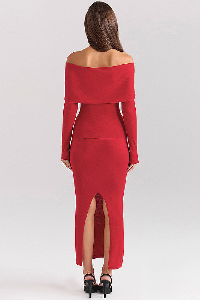 Elegant Off-Shoulder Long Sleeve Dress
