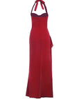 Chic Halter Neck A-Line Dress with Ruffle Hem