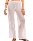 Stylish Sheer Mesh Wide Leg Pants for Women