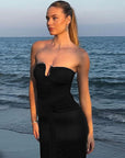 Elegant Strapless Bodycon Dress for Fall