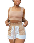 Color Block Casual Shorts for Women