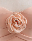 Chic Vacation Style Pink Rose Dress