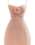 Chic Vacation Style Pink Rose Dress