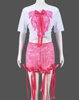 3D Butterfly Print Loose Top and Shorts Set