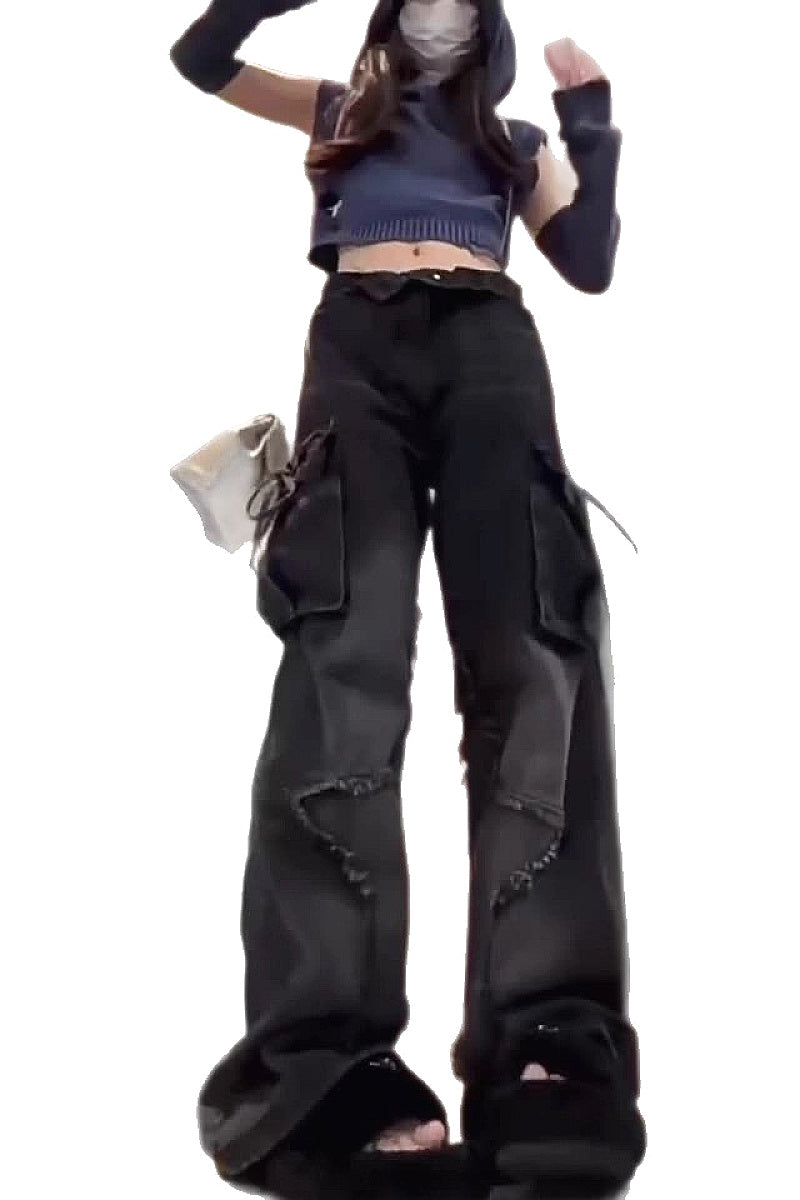 Y2K Vintage American Dark Denim Straight Leg Pants