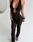 Sexy Lace Halter Jumpsuit for Summer