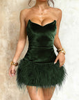 Chic Strapless Mini Dress with Ruffled Hem
