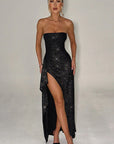 Elegant Strapless Bodycon Dress with Slit