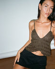 Fashionable Women's V-Neck Lace Camisole Top