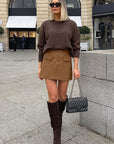 Chic A-Line Mini Skirt for Autumn and Winter