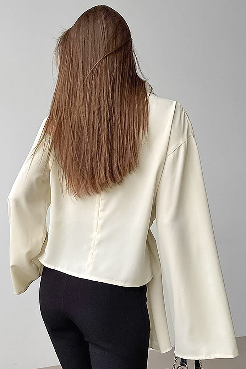 Chic French Chiffon Split Women's Shirt