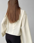 Chic French Chiffon Split Women's Shirt