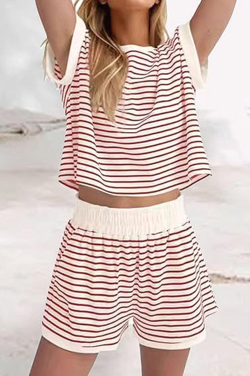 Summer Women's Striped Casual Sports Set