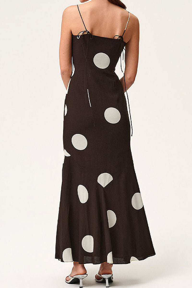 Chic Polka Dot Print A-Line Dress