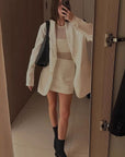 Stylish White Two-Piece Set for Office Wear