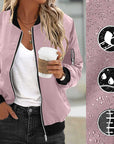 Women's Waterproof Fabric Zip Pocket Jacket