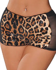 Trendy Sequin Leopard Print Elastic Hot Pants