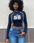 Trendy Women's Long Sleeve T-Shirt with Print