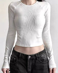 Trendy Street Style Long Sleeve Crop Top