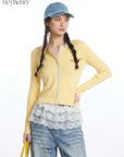 HeyHenry Stylish Color Block Long Sleeve Knit Top